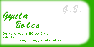 gyula bolcs business card